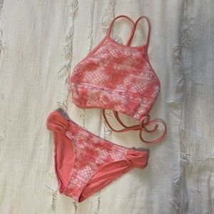 Coral High Neck Bikini by Aerie // American Eagle